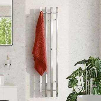 Dry - Håndkletørker eloppvarmet vertikal 30x150cm polert rustfritt stål