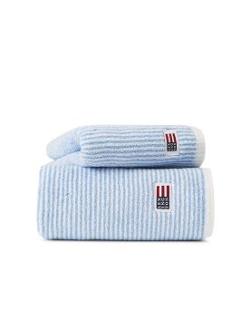 Lexington Original Towel White/Blue Striped 30x50