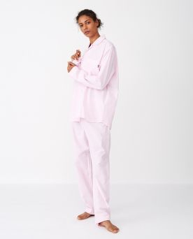 Pajama Set organic- Pink/White M 