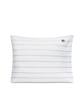 White/Blue Striped Lyocell/Cotton Pillowcase