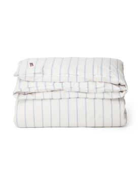 White/Blue Striped Lyocell/Cotton Duvet Cover 140x200