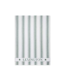 Lexington Kjøkkenhåndkle Cotton Waffle Logo Kitchen Towel, White/Green 50x70