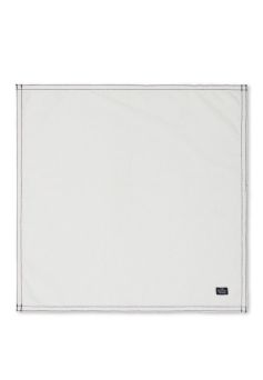 Solid Cotton Napkin With Contrast Stitch, White- 50x50 