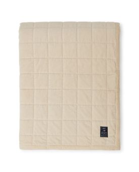 Quilted Cotton Velvet Bedspread, Light Beige- 160X240