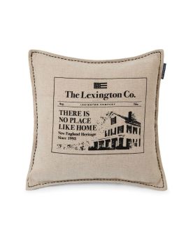 Like Home Printed Cotton/Jute Pillow Cover- 50x50