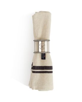 Cotton/Linen Napkin With Side Stripes- 50x50