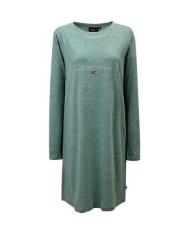 Hannah Cotton Modal Nightgown, Green Melange- XL
