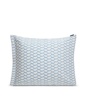 Rope Printed Cotton Poplin Pillowcase Putetrekk White/Blue 50x70