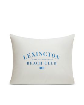 Printed Organic Cotton Poplin Pillowcase Putetrekk white/Blue 50x70