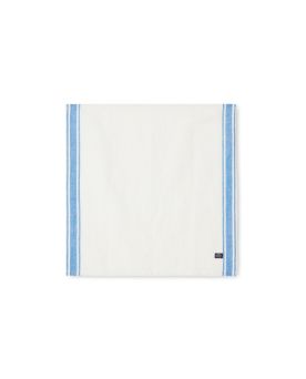 lexington Linen Cotton Napkin with Side Stripes Serviett White/Blue One size