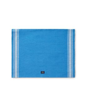 Cotton Jute Placemat with Side Stripes Bordbrikke Blue/White 40x50