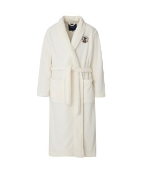Lesley Fleece Robe, White - Small