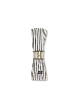 Lexington Icons Cotton Herringbone Striped Napkin- Black/White