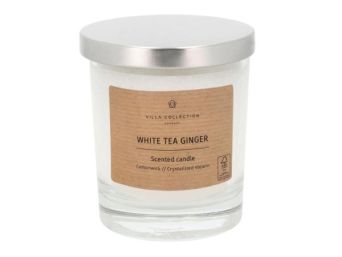 Villa Collection Kras Duftlys - White tea ginger 8,5x10 cm Hvit