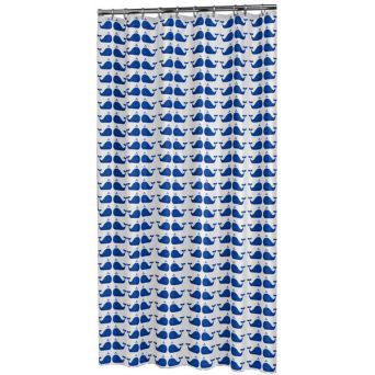 Whale - Dusjforheng 180x200 cm blå