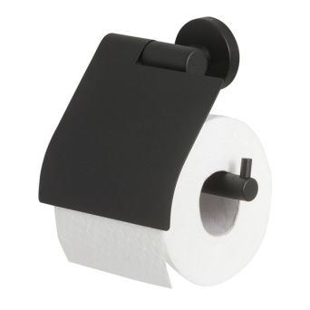 Boston - Toalettpapirholder med lokk matt sort