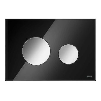 TECEloop betjeningspplate, svart glass/svarte knapper