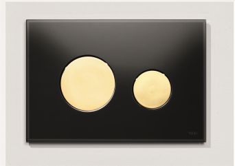 TECEloop betjeningspplate, svart glass/gull knapper