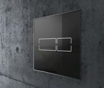 TECElux Mini elektronisk betjeningsplate, sort glass