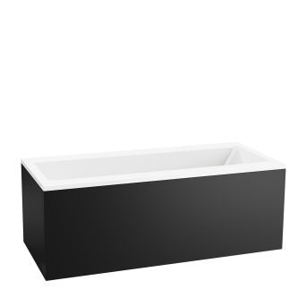 Badekar Kvadrat Duo 170 med front- og endepanel, sort matt