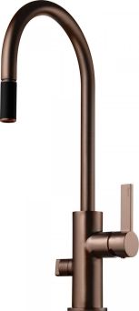 Tapwell ARM885 Bronze Kjøkkenbatteri Kjøkkenkran Armatur Blandebatteri Med Avstenging for oppvaskmaskin Svingbar tut Uttrekkbar Hånddusj