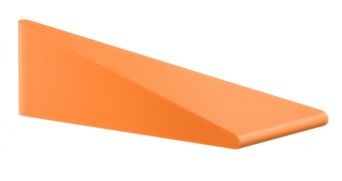 BESLAGSBODEN - Dørstopper kile for gulv, orange gummi, Clementine, L 120 mm.