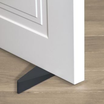 BESLAGSBODEN - Dørstopper kile for gulv, sort gummi, lengde 120 mm