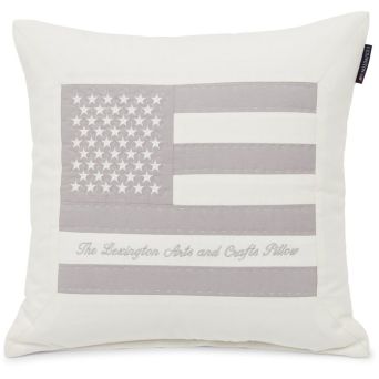 Lexington Arts & Crafts Cotton Twill Pillow Cover- Off White/Gray 50x50