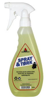 Norenco Spray & Tørk - mot fett, sot, kliss og fargestoffer og er perfekt på  kjøkken.