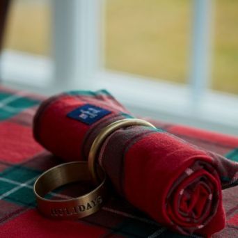 Happy Holidays Brass Napkin Ring